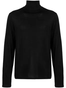 ASPESI fine-knit wool blend roll-neck jumper, черный