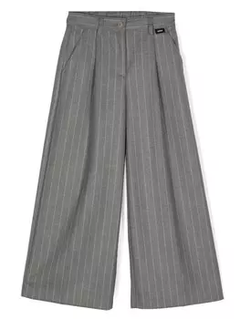 Aspesi Kids брюки строгого кроя в тонкую полоску, серый