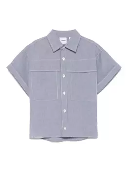 Aspesi Kids рубашка в мелкую клетку, синий