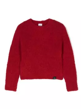 Aspesi Kids свитер с нашивкой-логотипом, красный