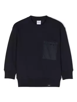 Aspesi Kids толстовка с нашивкой-логотипом, синий