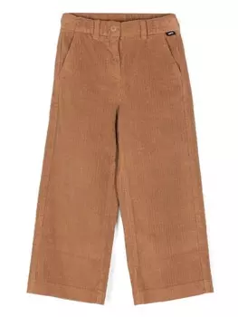 Aspesi Kids вельветовые брюки широкого кроя, коричневый