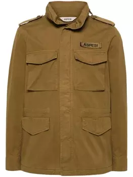 ASPESI куртка с нашивкой-логотипом, коричневый