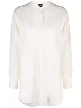 ASPESI льняная рубашка без воротника, серый