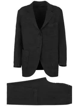 ASPESI льняной костюм с однобортным пиджаком, зеленый