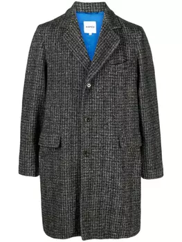 ASPESI однобортное пальто Franz из ткани букле, черный