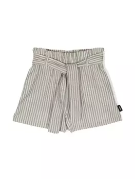 Aspesi полосатые шорты с завышенной талией, зеленый