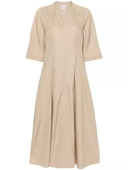 ASPESI поплиновое платье-рубашка миди, нейтральный цвет
