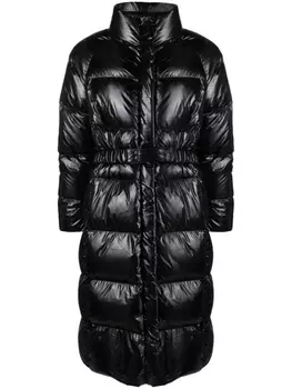 ASPESI пуховик длины миди с поясом, черный