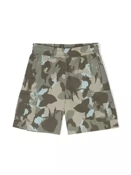 Aspesi шорты с камуфляжным принтом, зеленый