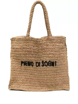 ASPESI сумка-тоут из рафии, нейтральный