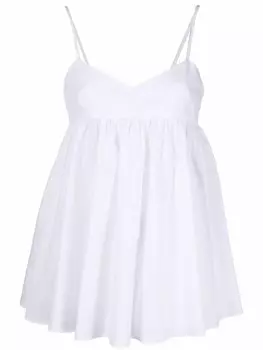 ASPESI топ на тонких бретелях с баской, белый