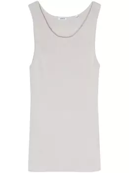 ASPESI топ в рубчик с круглым вырезом, серый