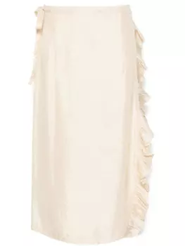 ASPESI юбка миди с запахом, нейтральный