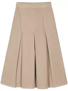ASPESI юбка миди со складками, нейтральный цвет