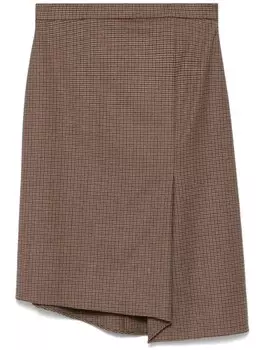 ASPESI юбка миди в ломаную клетку, коричневый