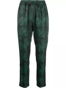 ASPESI укороченные брюки с графичным принтом, зеленый