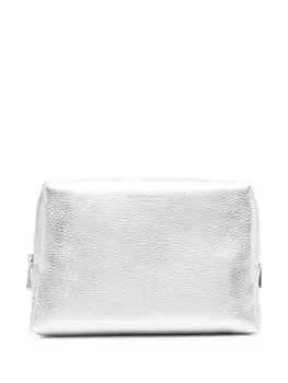 Aspinal Of London большая косметичка из зернистой кожи, серебристый