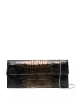 Aspinal Of London клатч Ava с тиснением под кожу крокодила, черный