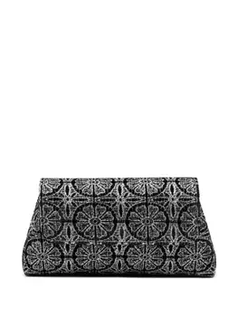 Aspinal Of London клатч Evening с цветочной вышивкой, черный