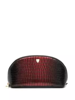 Aspinal Of London маленькая косметичка с тиснением под кожу крокодила, красный
