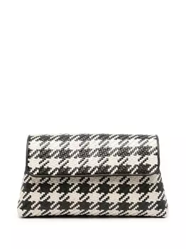 Aspinal Of London плетеный клатч в ломаную клетку, черный
