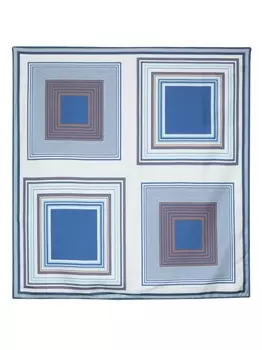 Aspinal Of London шелковый платок Mirrored Squares, синий