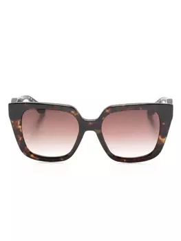 Aspinal Of London солнцезащитные очки Liane в массивной оправе, коричневый