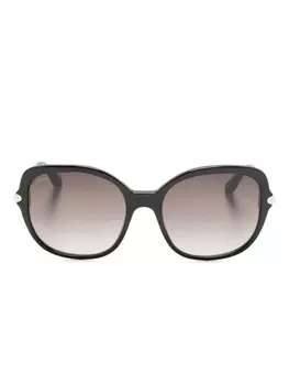 Aspinal Of London солнцезащитные очки Nova в массивной оправе, черный