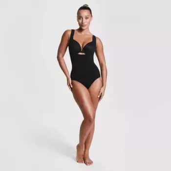 ASSETS by SPANX Женский утягивающий комбинезон с открытой грудью, выдающиеся результаты, цвет Black