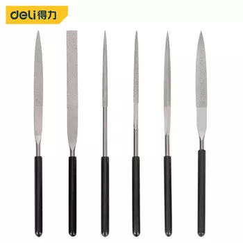 Ассорти алмазных напильников Deli, 6 предметов, набор напильников 5180 мм, шлифовальный инструмент DL352506