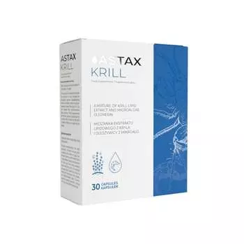 AstaxKrill, Астаксантин из микроводорослей и масло криля, 30 капсул. Inna marka