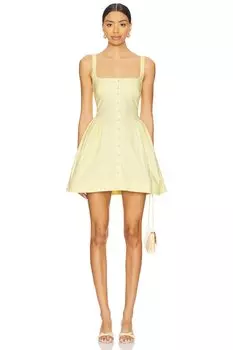 Astrid мини-платье оксфорд от Free People, banana cream