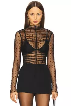 Астрид полупрозрачный боди Majorelle, черный