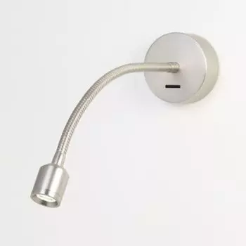 Astro Fosso LED прикроватная лампа для чтения с выключателем, матовый никель, серебро
