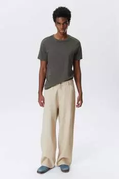 Astro - свободные, широкие брюки из льняной смеси Weekday, экрю