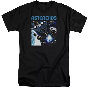 Atari 2600 Asteroids Футболка для высоких взрослых с короткими рукавами Licensed Character, черный