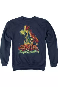 Atari Blast Off Взрослый свитшот с круглым вырезом Gildan, темно-синий