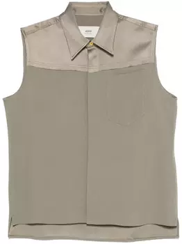 Атласная блузка AMI Paris, коричневый