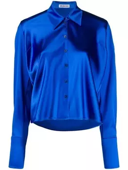 Атласная блузка Balenciaga, синий