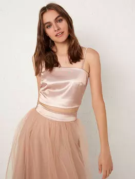 Атласная блузка без бретелек LC WaikikiI