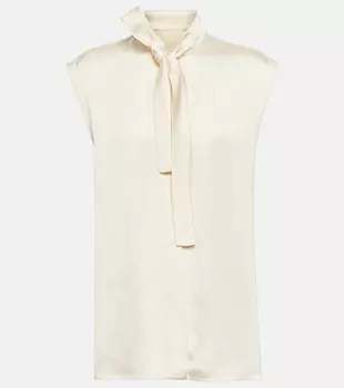 Атласная блузка без рукавов JIL SANDER, бежевый