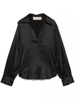 Атласная блузка Blanca Vita, черный
