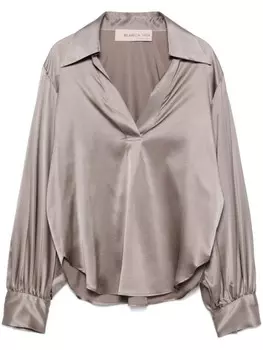 Атласная блузка Blanca Vita, серый