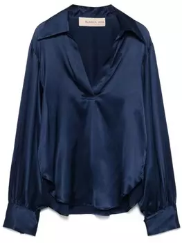Атласная блузка Blanca Vita, синий