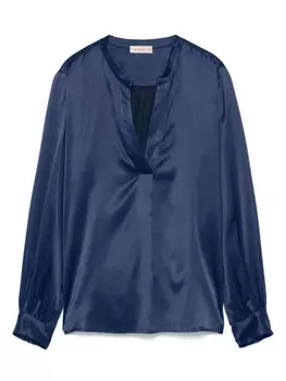 Атласная блузка Blanca Vita, синий