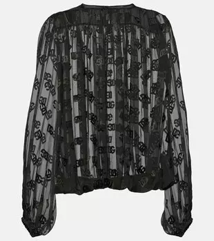 Атласная блузка dg devor Dolce&Gabbana, черный