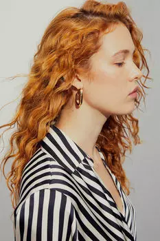 Атласная блузка H&M, черный