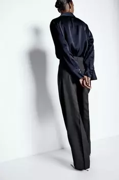 Атласная блузка H&M, синий