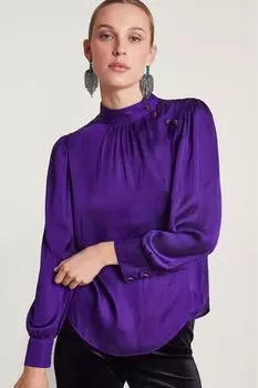 Атласная блузка Holly Monsoon, фиолетовый